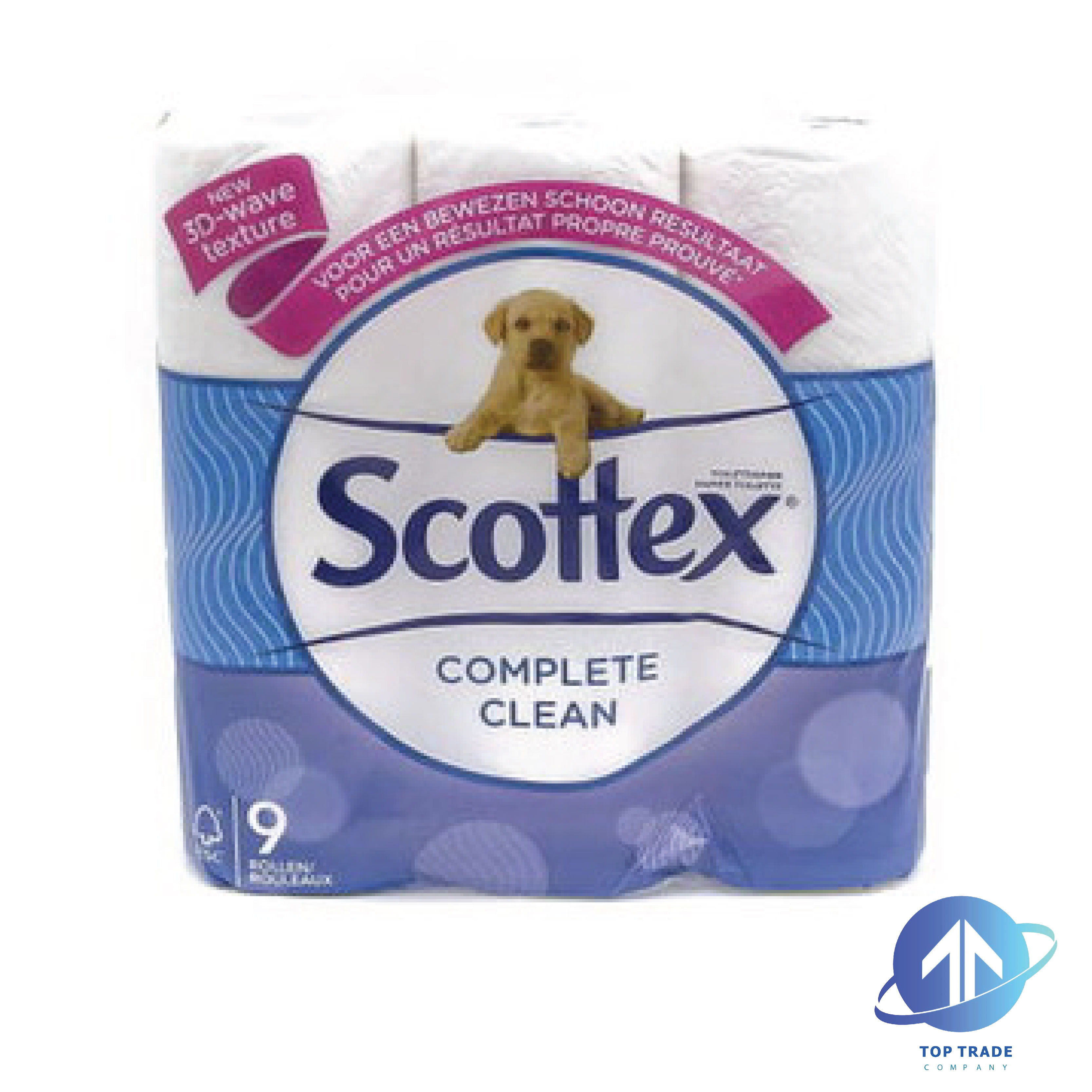 Scottex Complete Clean toilet paper 9 rolls 2 layers